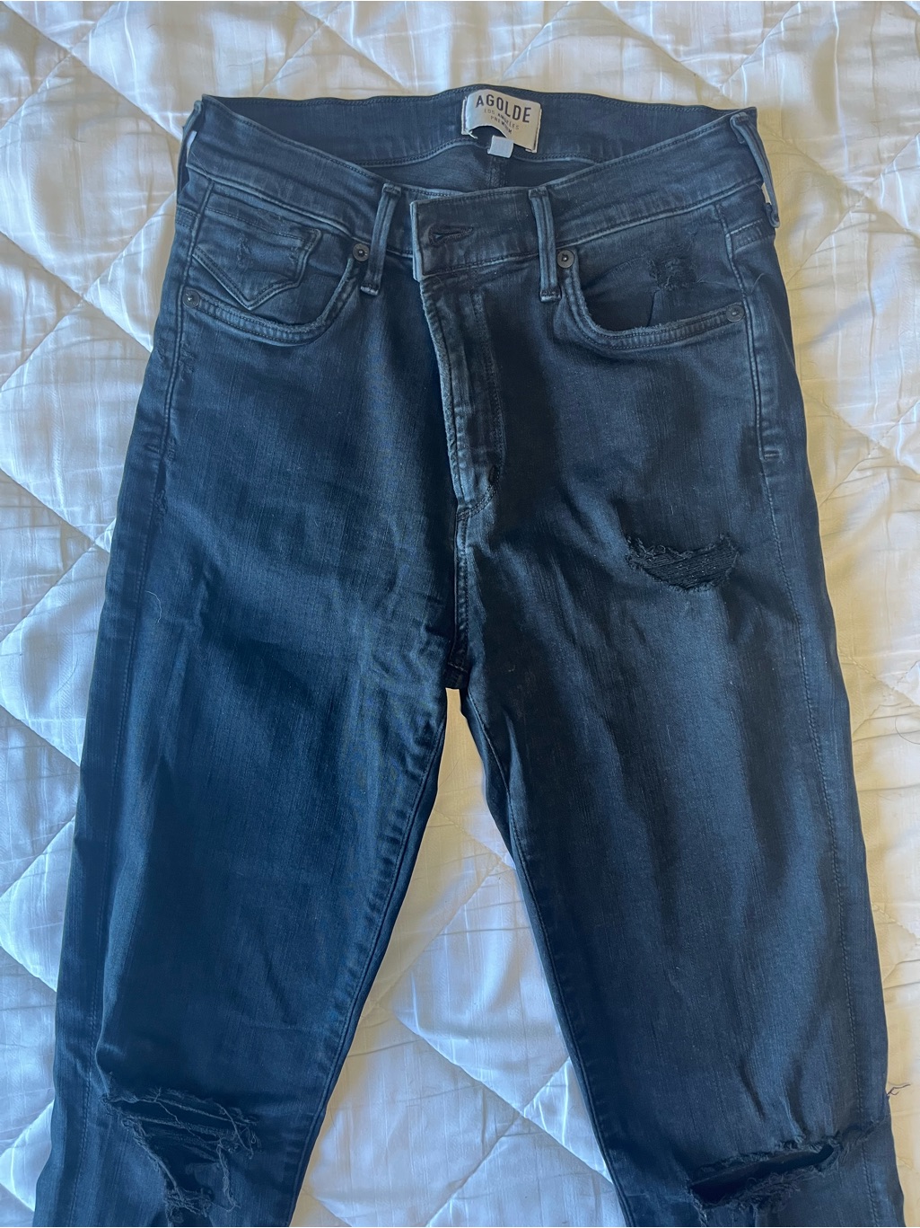 Agolde Women’s Black Distressed Jeans
